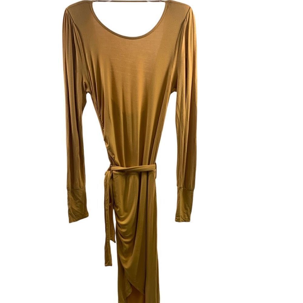 Young Fabulous & Broke Mustard Long Sleeve Drapped  Dress Size M